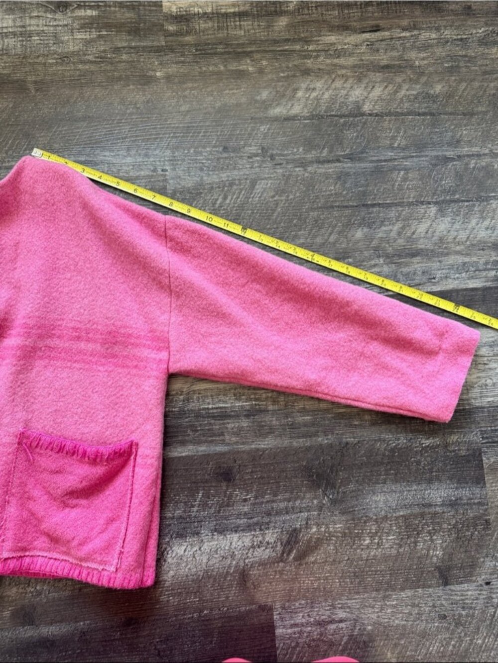 Pink Open Front Wool Jacket - Picture 6 of 7